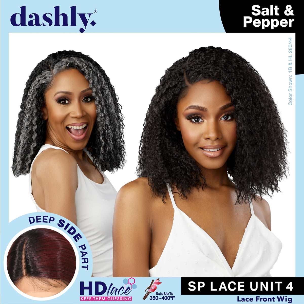 Sensationnel Dashly Lace Saltandpepper Wig-Sp Unit 4, CH30