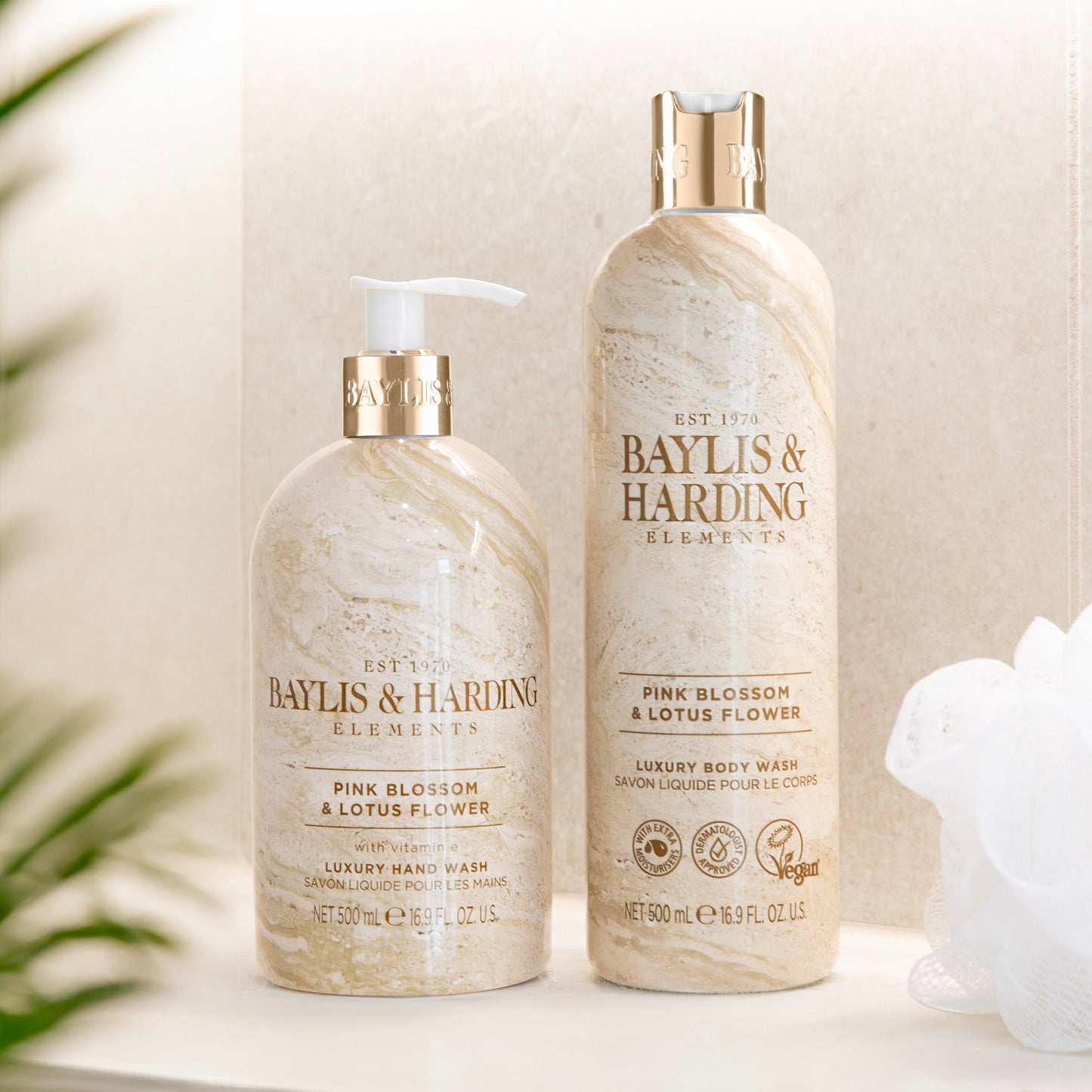 Baylis & Harding Liquid Hand Soap Wash with Dispenser, Elements, Pink Blossom & Lotus Flower, 16.9oz/500ml Beauty & Personal Care Baylis & Harding
