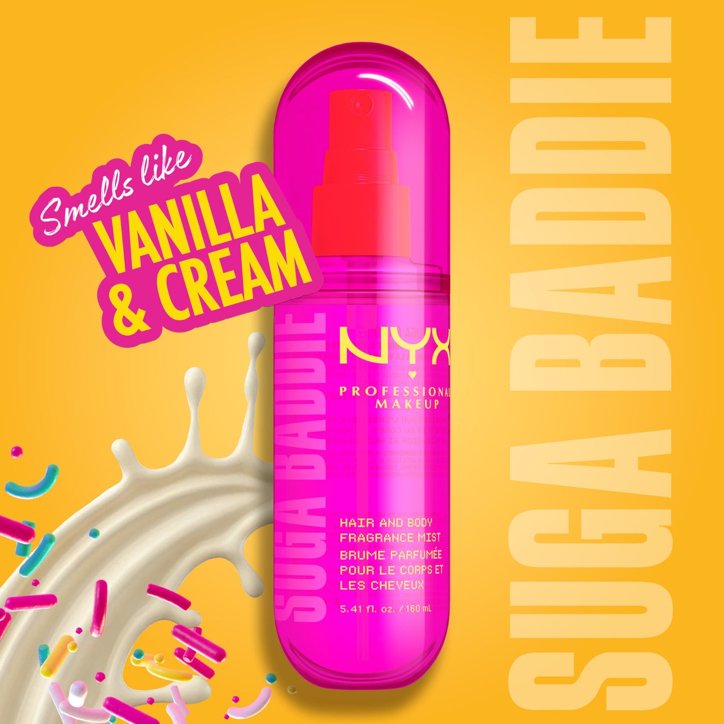 NYX PROFESSIONAL MAKEUP Fat Oil Fragrance Mist Perfume, Suga Baddie Vanilla & Whipped Cream Scent, Long Lasting Hair & Body Spray with Musk, Vegan Beauty & Personal Care NYX PROFESSIONAL MAKEUP