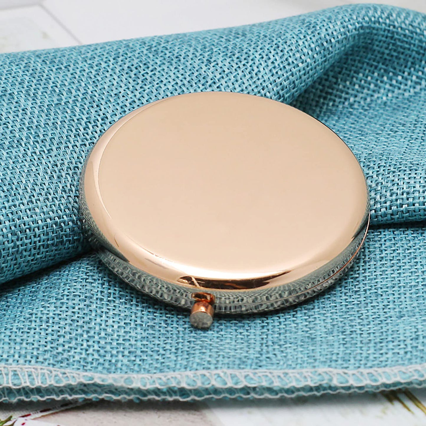 WOOYALIN Magnifying Compact Double-Sided 1X/2X Round Pocket Handheld Travel Makeup Portable Pocket Mirror Rose Glod 5PCS Beauty & Personal Care WOOYALIN