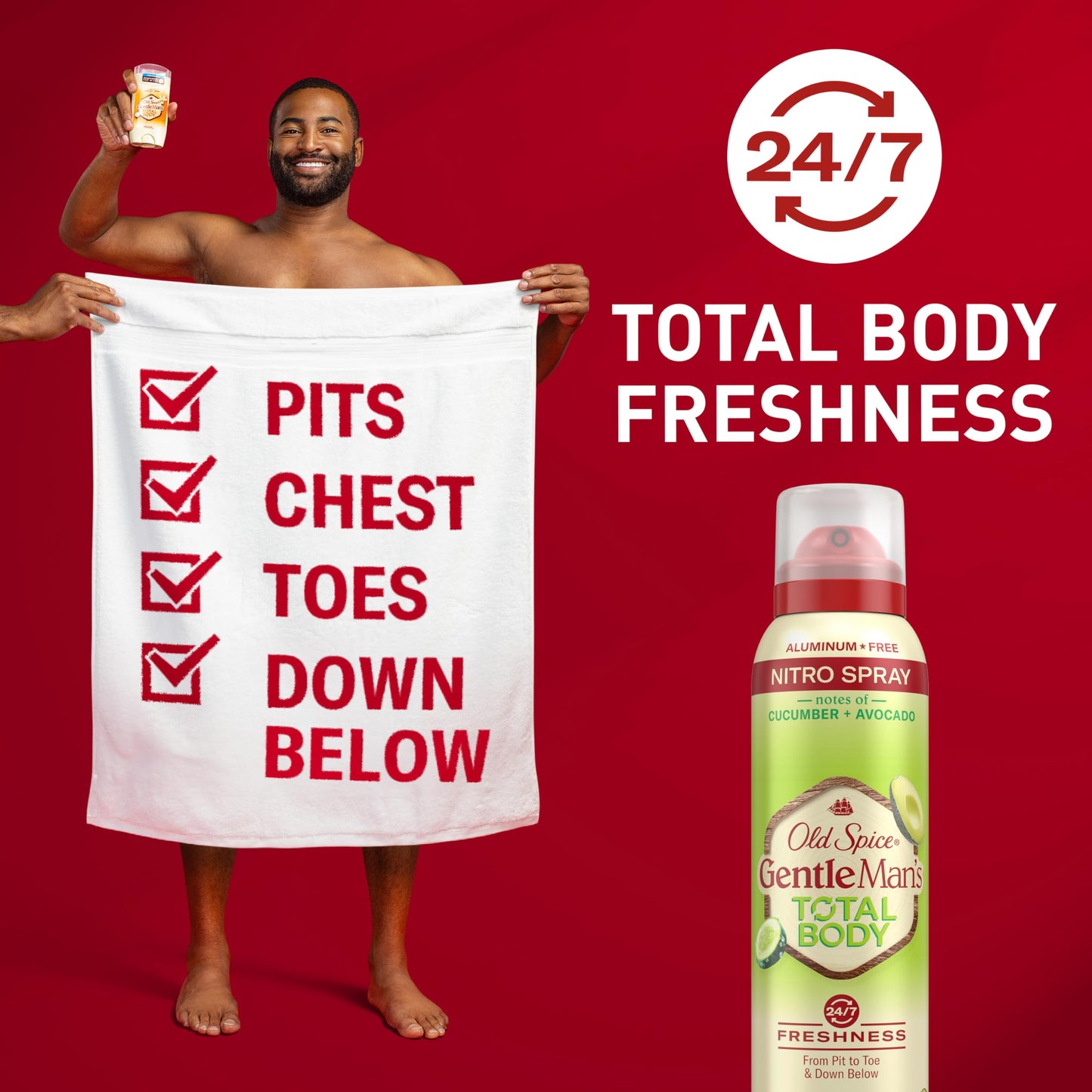 Old Spice Whole Body Deodorant Spray for Men, Aluminum Free, Cucumber + Avocado Scent, 24/7 Odor Protection, 24/7 Lasting Freshness, Dermatologist Beauty & Personal Care Old Spice