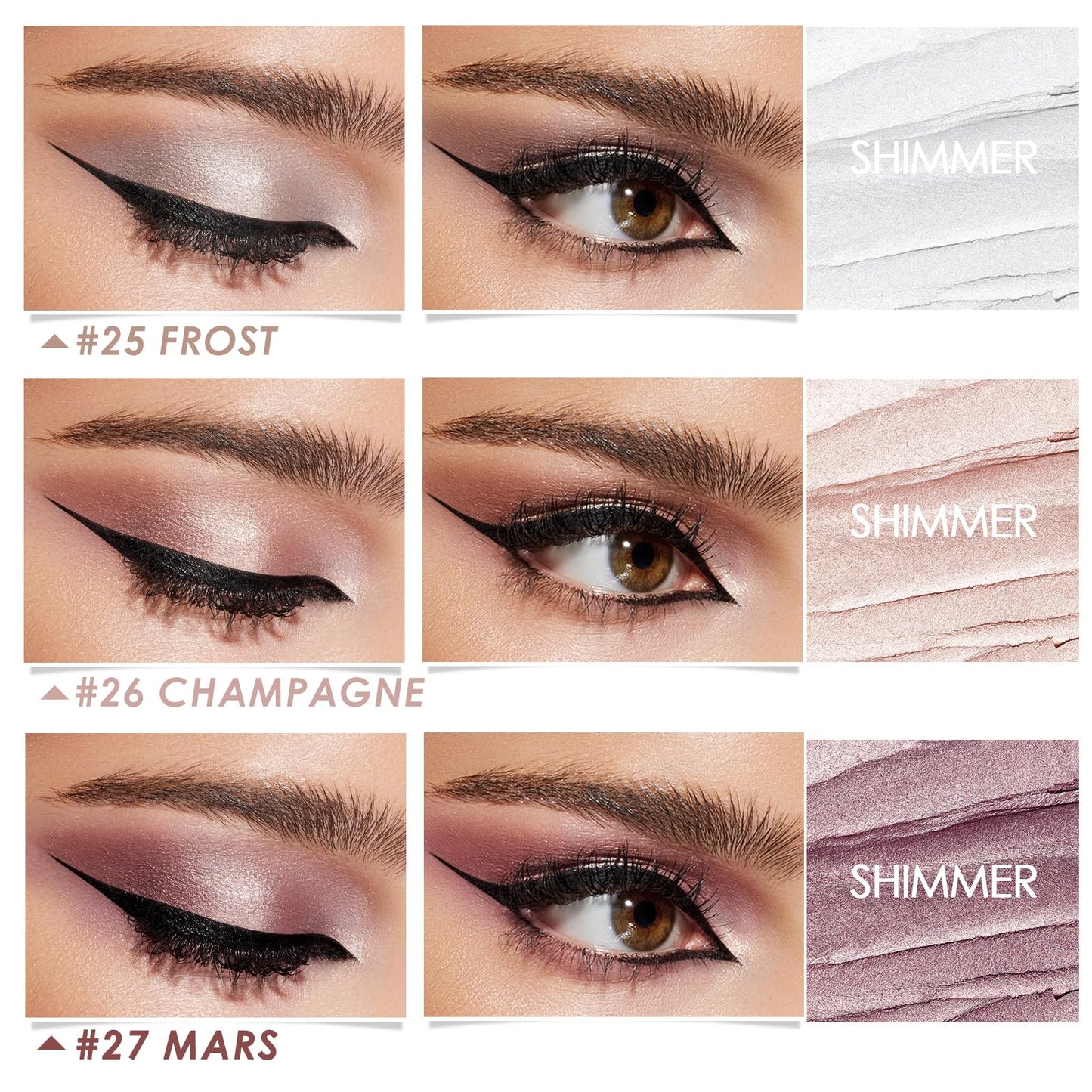 FOCALLURE 3 Pcs 2 in 1 Eyeshadow and Eyeliner Pen, Shimmer Eye Shadow Pencil, High Pigmented Eyeshadow, Highlighter Eye Liner, Multi-Dimensional eyes Beauty & Personal Care FOCALLURE