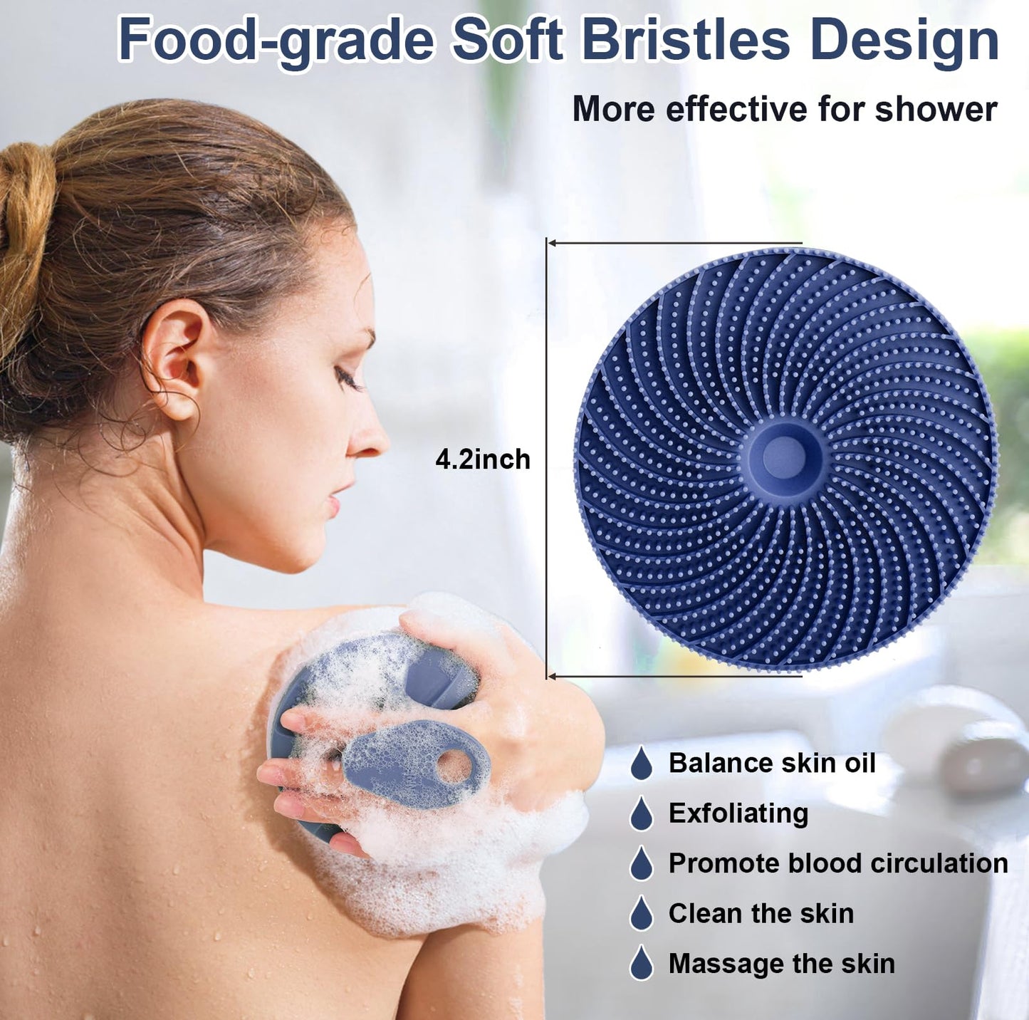 INNERNEED® More Hygienic Silicone Body Scrubber Exfoliating & Massaging Shower Brush, Bathing Tool, for All Skin Types, Lathers Well, Longer Service Beauty & Personal Care INNERNEED