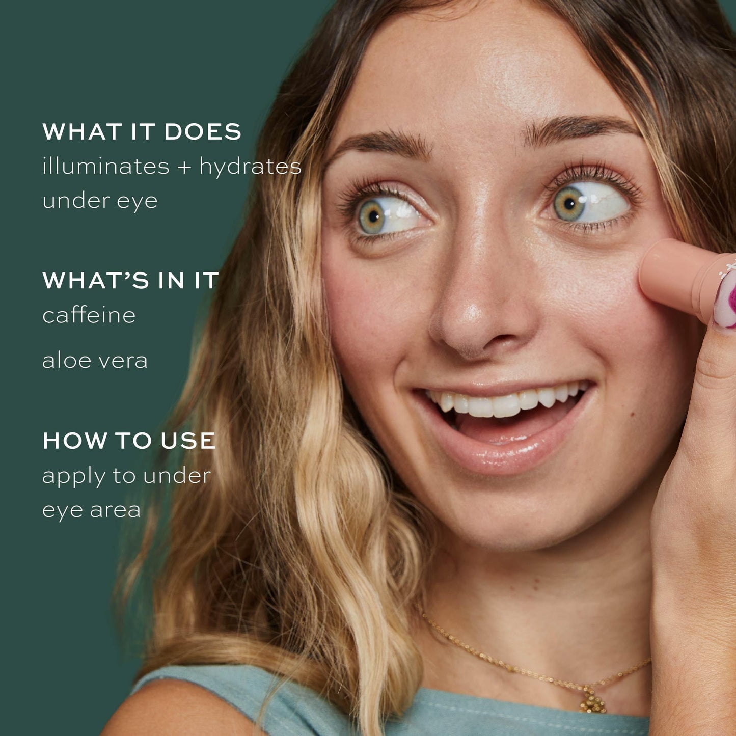 ITK Skincare Caffeine + Aloe Vera Under Eye Stick Face Moisturizer for Fine Line & Wrinkle Repair - Travel Size - Anti Aging Dark Circle Under Eye Beauty & Personal Care ITK