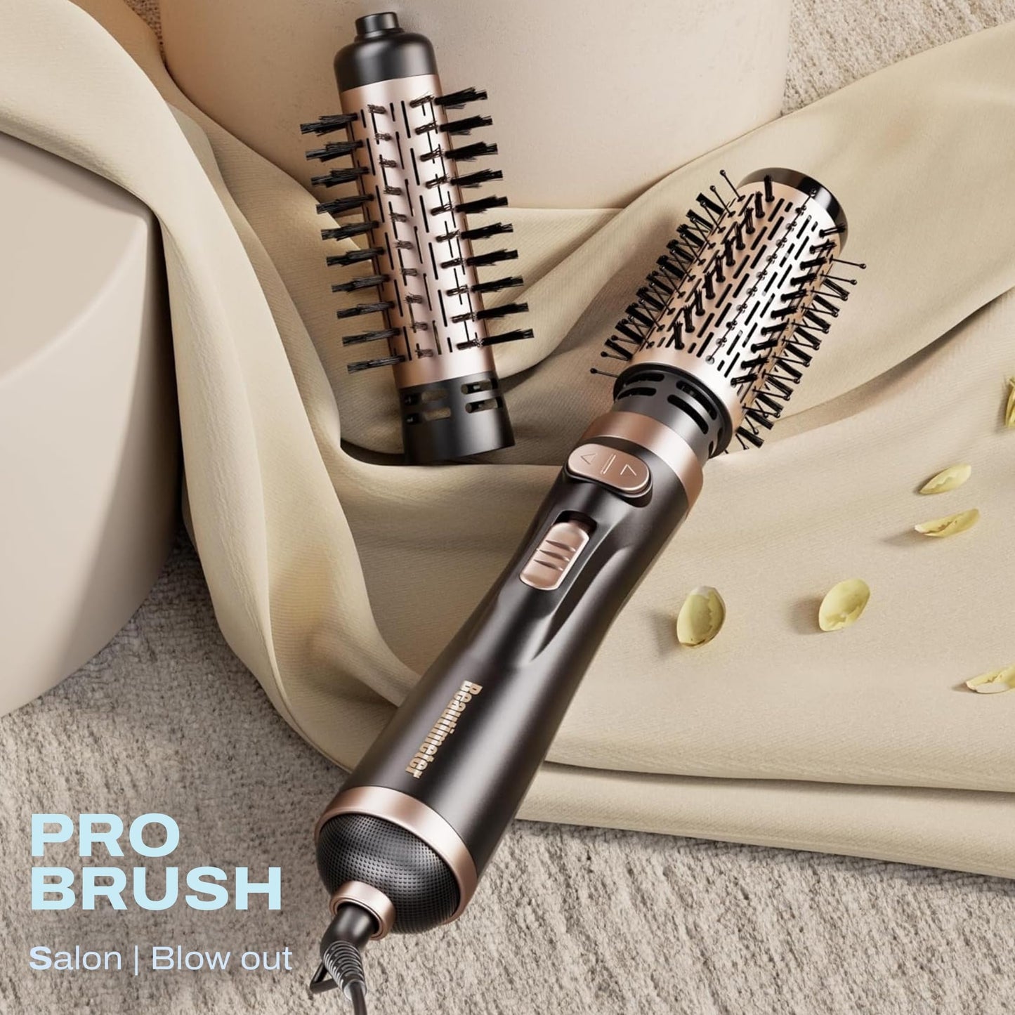 Beautimeter Hair Dryer Brush 3-in-1 Hair Styler, Rotating Blow Dryer Brush with 2-Inch and 1.5-Inch Brushes Beauty & Personal Care Beautimeter
