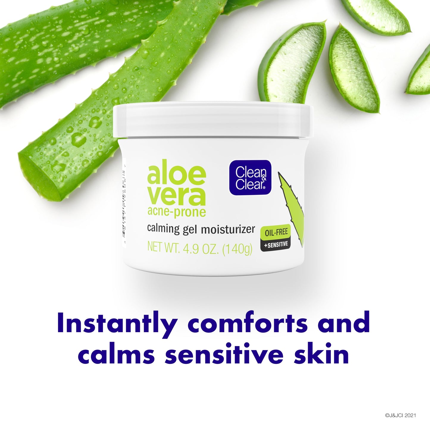 Clean & Clear Aloe Vera Calming Gel Acne Facial Moisturizer for Acne-Prone & Sensitive Skin, Oil-Free Daily Moisturizing Gel, 4.9 Oz Beauty & Personal Care Clean & Clear