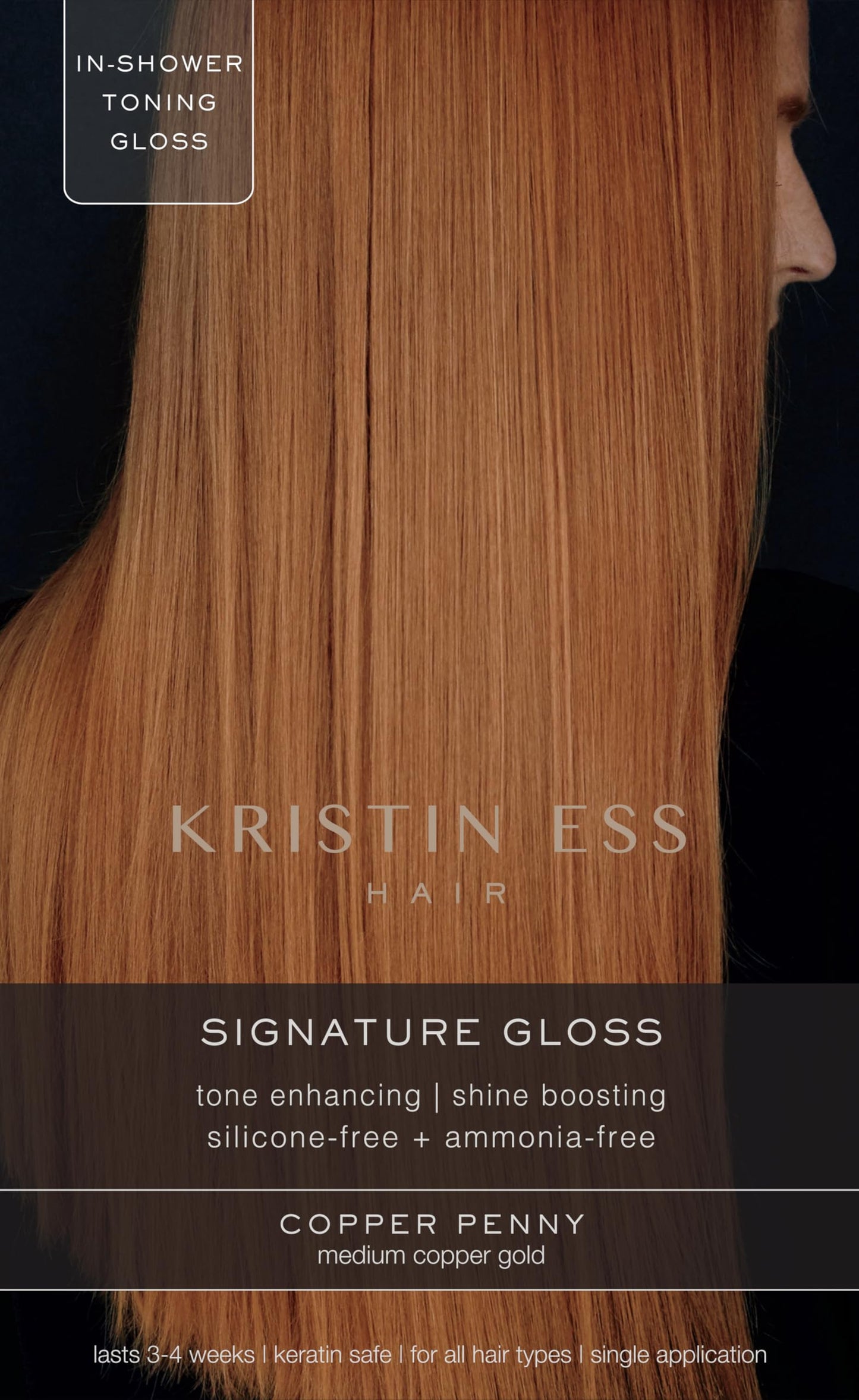 Kristin Ess Hair Copper + Auburn Hair Gloss Semi Permanent Hair Dye - Copper Penny - Shine Boosting Red, Auburn + Strawberry Blonde Color - Deep Beauty & Personal Care Kristin Ess