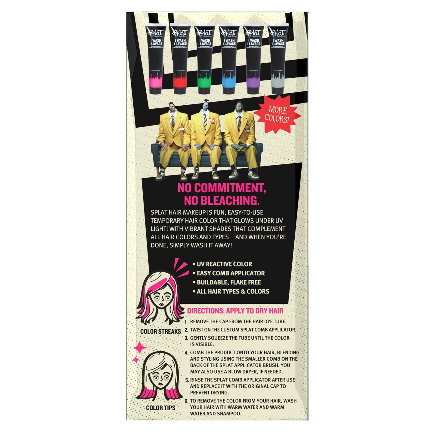 Beetlejuice Beetlejuice Splat 1-Wash Temporary Hair Dye, Piercing Pink Beauty & Personal Care Splat