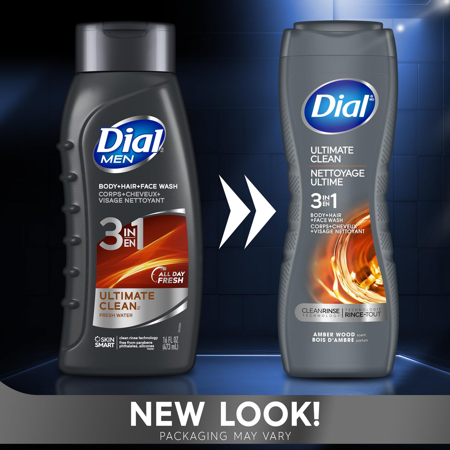 Dial Men 3in1 Body, Hair and Face Wash, Ultimate Clean, 16 fl oz (Pack of 1) Beauty & Personal Care Dial