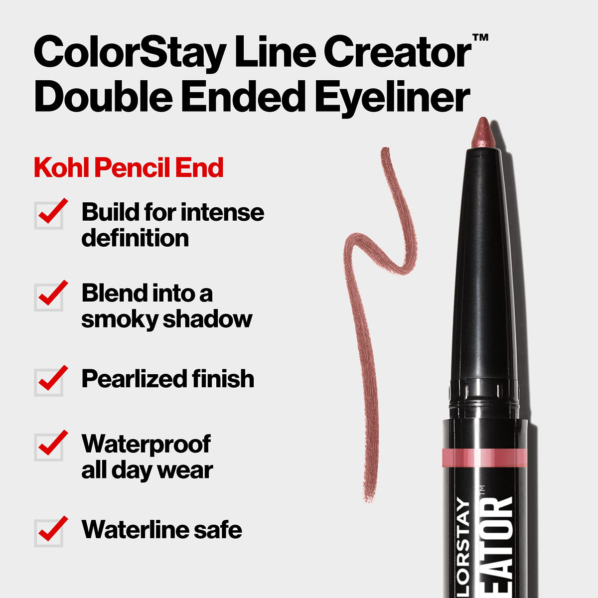 REVLON Liquid Eyeliner & Smoky Kohl Pencil, ColorStay Line Creator Eye Makeup, Waterproof & Transferproof, 152 Leathercraft, 0.004 oz Beauty & Personal Care REVLON