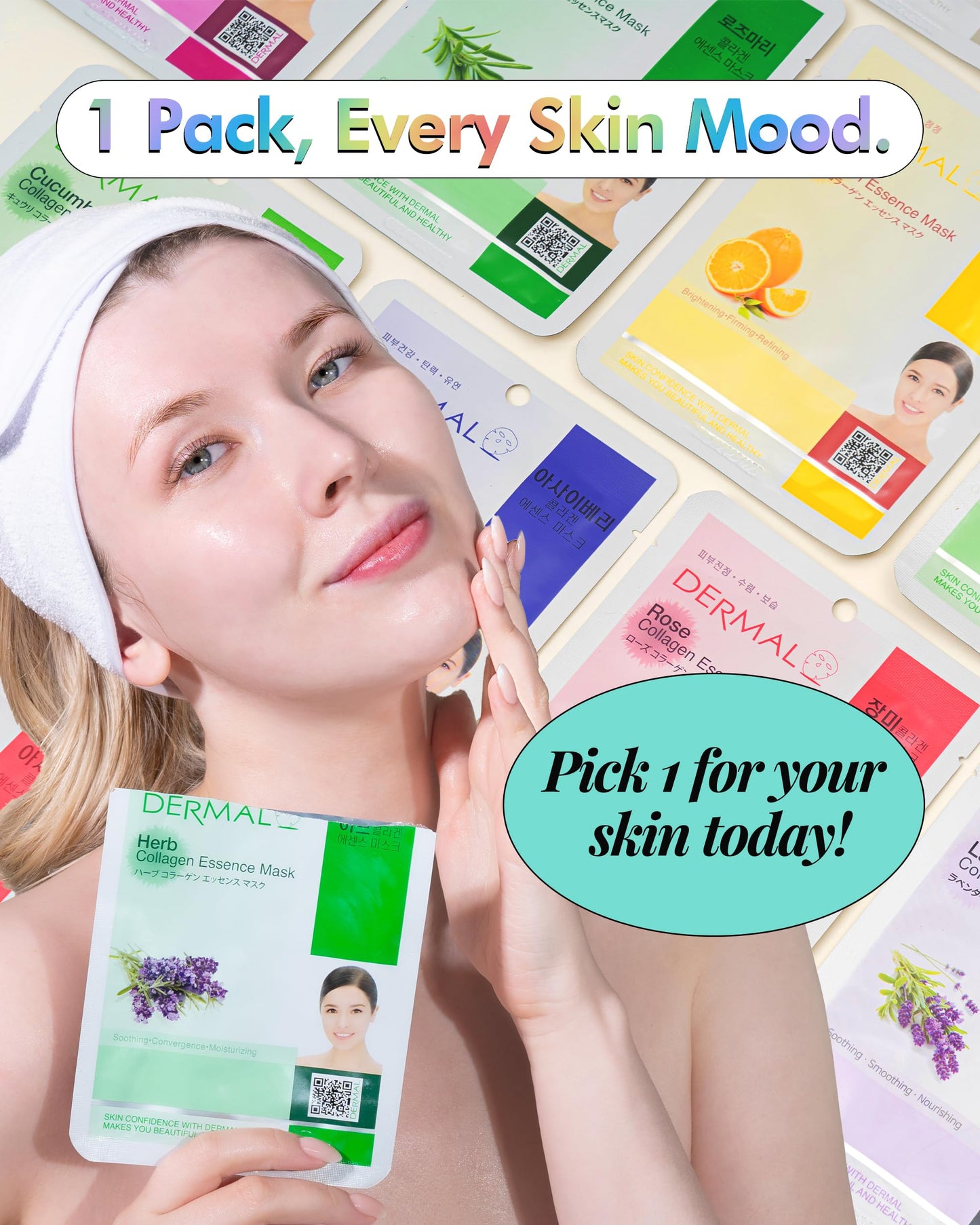 DERMAL 24 Combo Korean Essence Sheet Mask Variety Pack, Collagen & More Beauty and Personal Care DERMAL