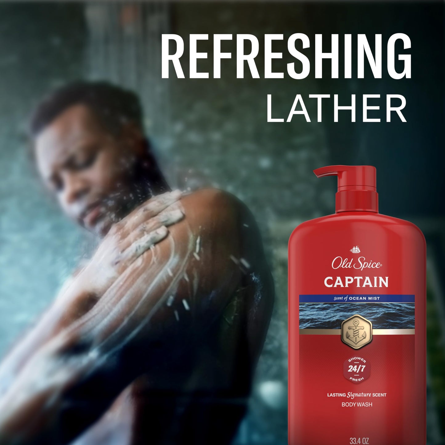 Old Spice Refreshing Body Wash for Men, 3X Defense, 24/7 Shower Fresh with Long Lasting Scent, Red Collection, Captain with Bergamot Scent, 33.4 oz Beauty & Personal Care Old Spice