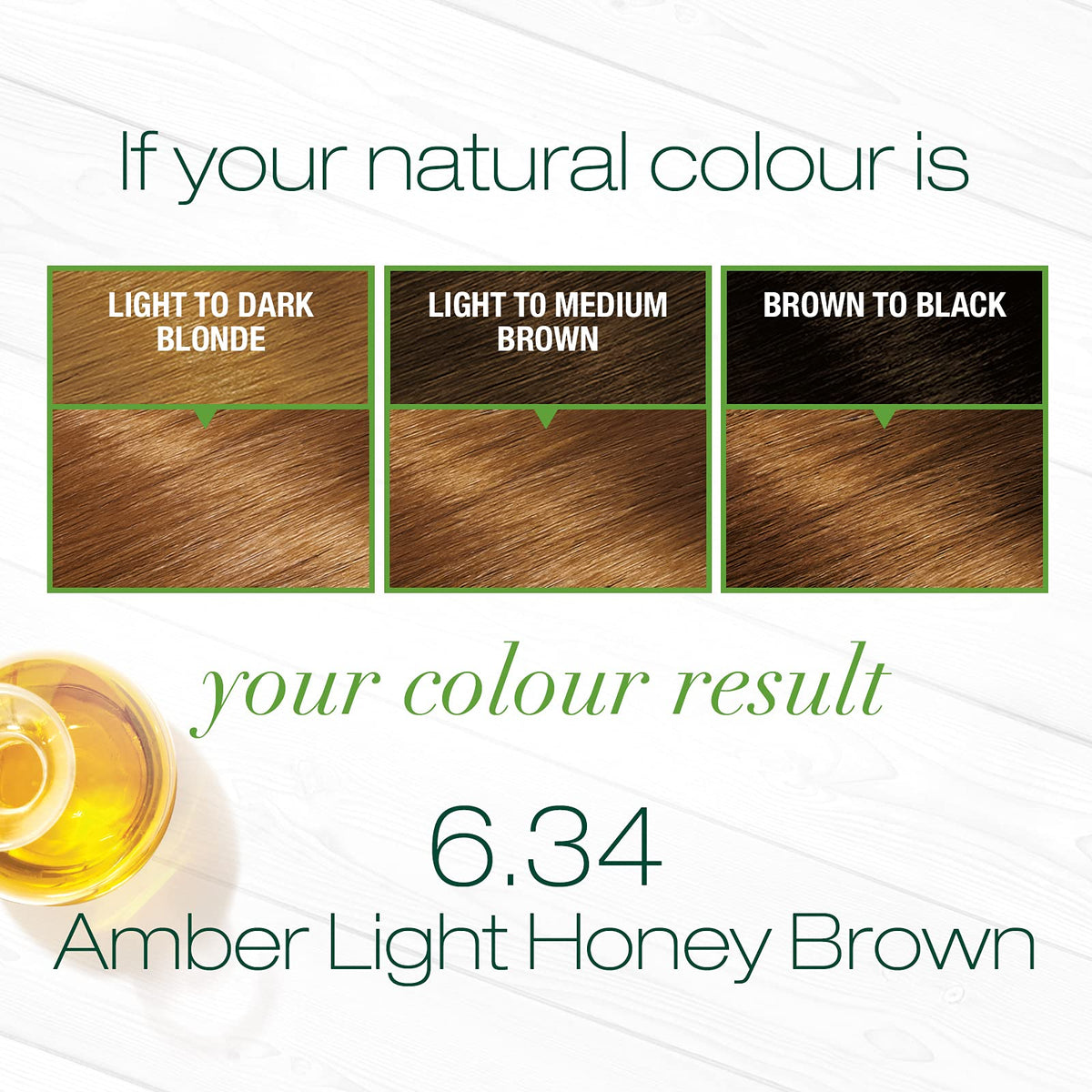 Garnier Nutrisse Nourishing Color Cream Hair Colour, Amber Light Honey Brown 6.34,
