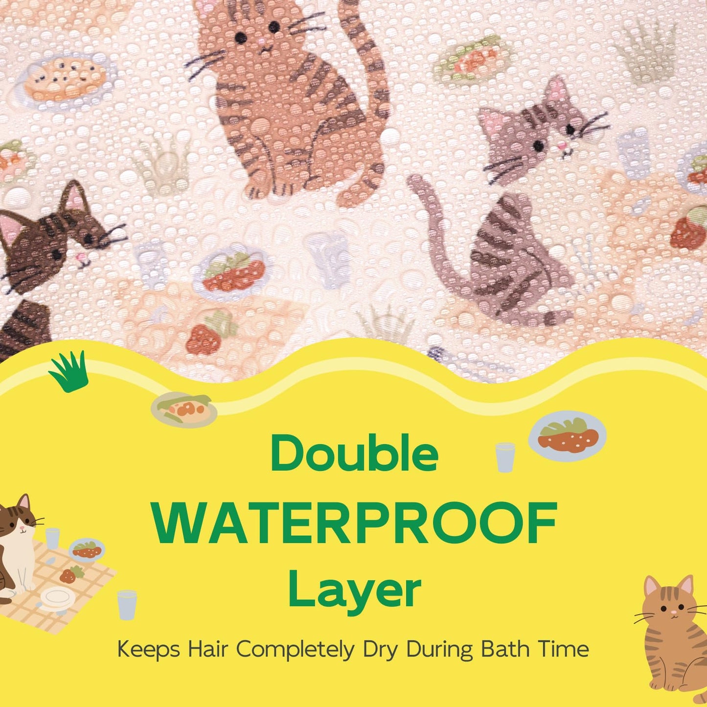 Years calm Kids Shower Cap, Waterproof Reusable Cartoon Bath Cap with Double Layers & Soft Elastic Band, Washable shower cap for kids, Great for Daily Beauty and Personal Care Years calm