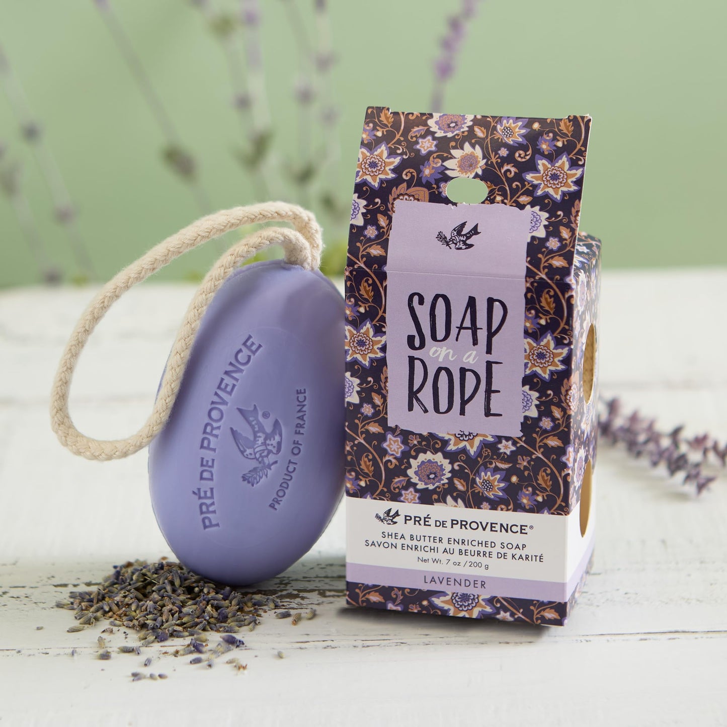 Pre de Provence Soap on a Rope Shea Butter Enriched French Bar Soap, 200g, Lavender Beauty & Personal Care Pre de Provence