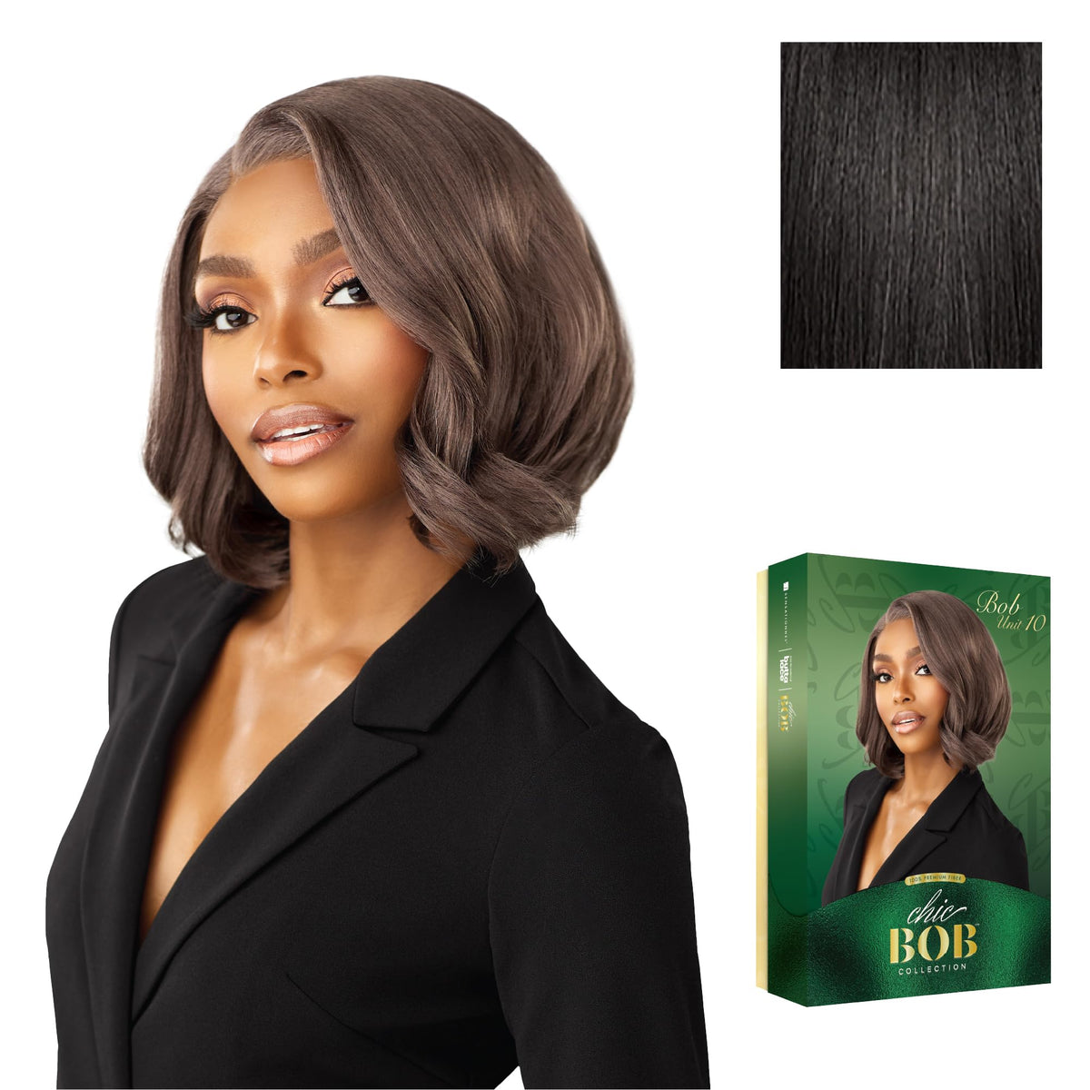 Sensationnel Chicbob Lace Frontwig-Bob Unit 10, 1B OFFBLACK