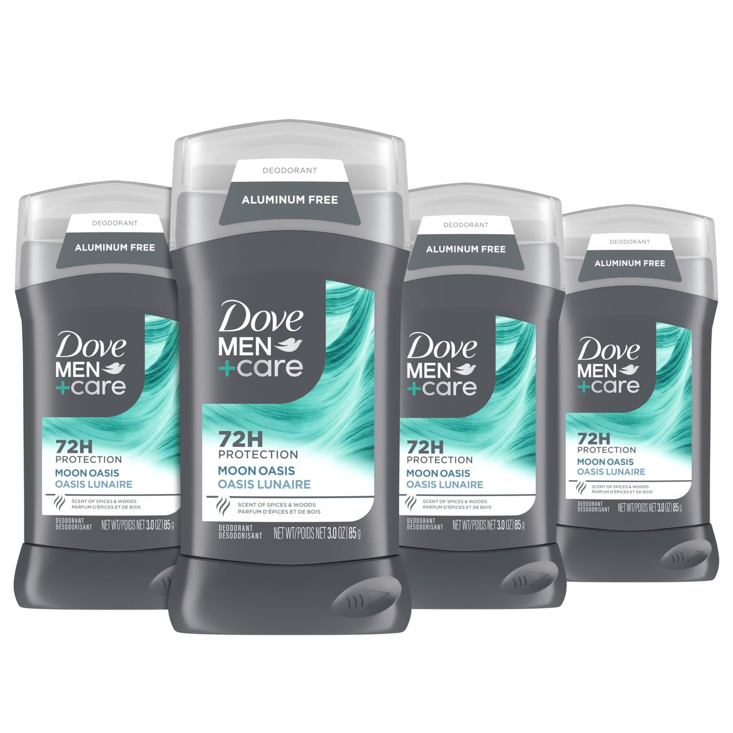Dove Men+Care Aluminum-Free Deodorant Moon Oasis 4 Count for a Long-Lasting Scent, with 72H Odor Protection, 3.0 oz Beauty and Personal Care DOVE MEN + CARE