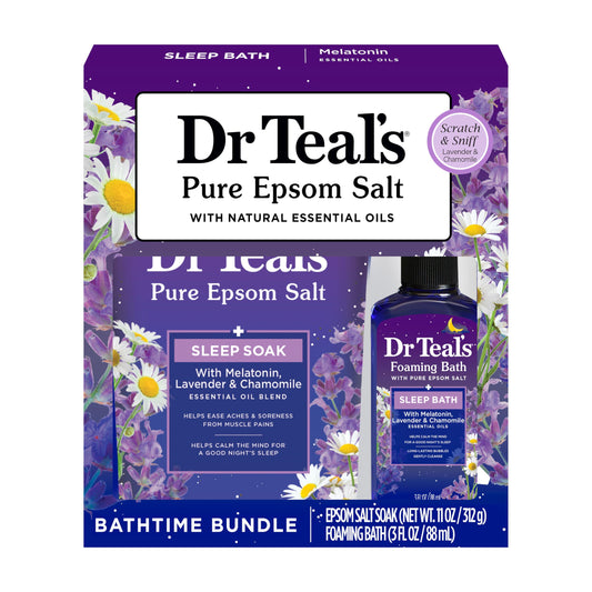 Dr Teal's Melatonin & Essential Oil Blend Epsom Salt and Foaming Bath Sampler Set, 2 Piece Beauty and Personal Care Lysol