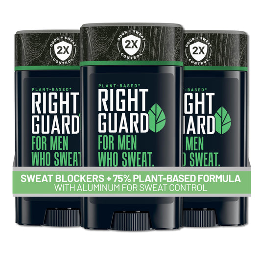 Right Guard Plant-Based Antiperspirant with Aluminum Sweat Blockers Invisible Solid Mens Deodorant, Mountain Fresh Scent, 2X Sweat Protection, 72HR Beauty and Personal Care Right Guard