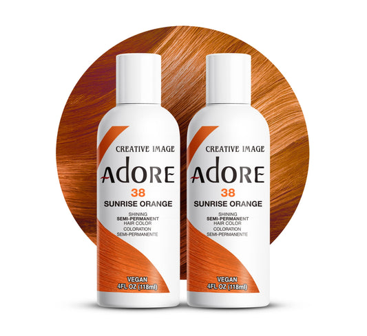 Adore Semi Permanent Hair Color (038 Sunrise Orange) (2 Pack) | Vegan & Cruelty-Free Orange Hair Dye | No Ammonia, No Peroxide, No Alcohol | 4 Fl Oz Beauty & Personal Care Adore