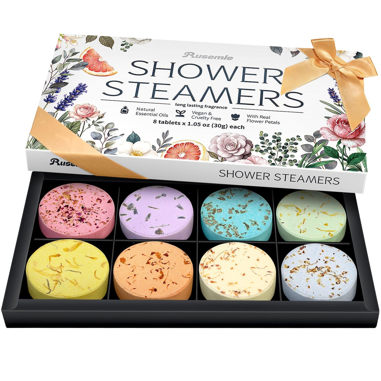 Shower Steamers Aromatherapy Birthday Gifts for Women - 8 Pack Shower Bombs with Natural Essential Oils, Self Care Relaxation Home Spa Gifts for Mom Beauty and Personal Care RUSEMLE