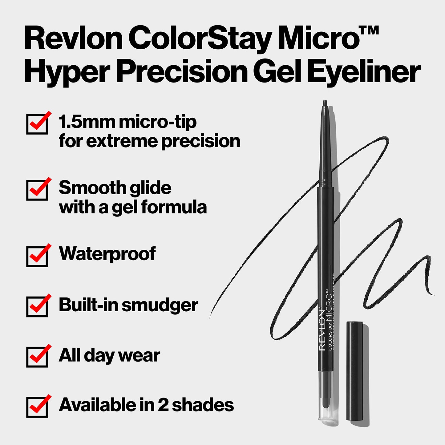 Revlon Gel Eyeliner, ColorStay Micro Hyper Precision Eye Makeup with Built-in Smudger, Waterproof, Stocking Stuffer for Women, 215 Brown, 0.002 oz Beauty & Personal Care REVLON