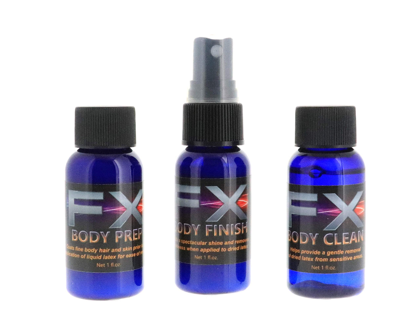 3 Bottle Latex Body Spray - for PREP, CLEAN, AND FINISH - Adults and Kids, Perfect Finish Coat Spray, Ideal for Theater, Halloween, Parties, Cosplays Beauty & Personal Care Liquid Latex Fashions