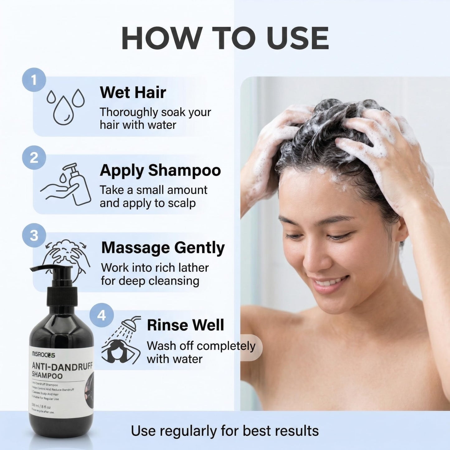 MISROCOS - Hair Care Essentials- Moisturizing Conditioner & Anti-Dandruff Shampoo, Professional Scalp Care for Deep Hydration, Shine, Flake Control Beauty & Personal Care MISROCOS