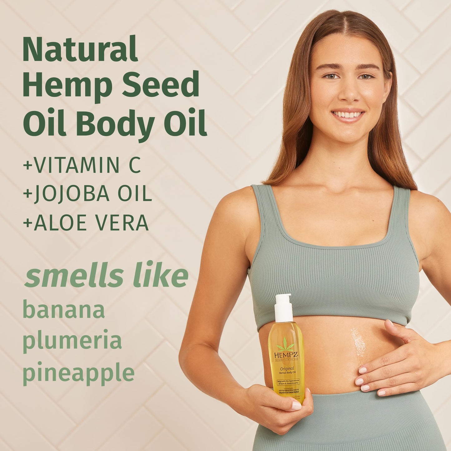 Hempz Original Floral Banana Hydrating Body Oil for Scars & Stretchmarks - Moisturizing Vitamin Rich Hempseed Formula for Restoring Damaged or Beauty & Personal Care Hempz