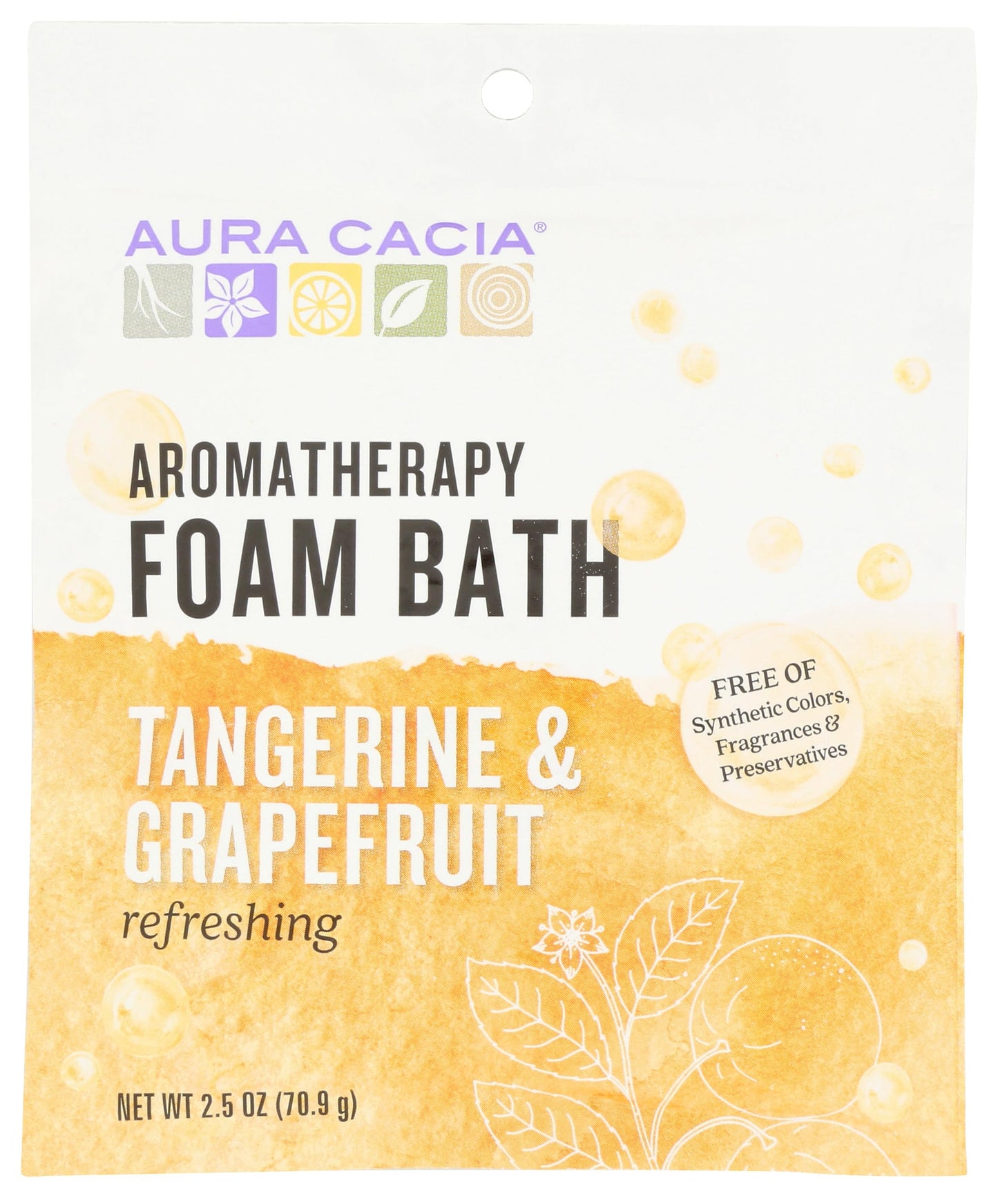 Aura Cacia Aromatherapy Foam Bath, Refreshing Tangerine and Grapefruit, 2.5 ounce packet (Pack of 3) Beauty and Personal Care Aura Cacia