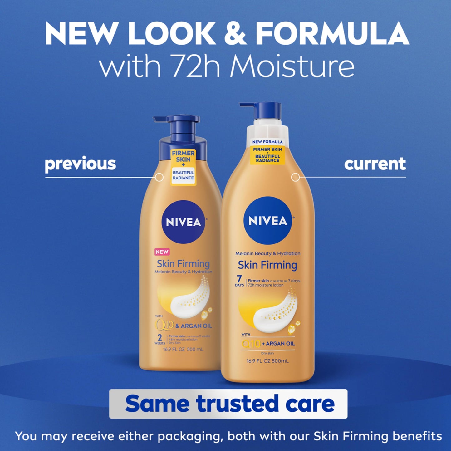 NIVEA Skin Firming Melanin Beauty & Hydration Body Lotion with Q10 and Argan Oil, Firmer Skin in as Little As Seven Days, 16.9 Fl Oz Pump Bottle Beauty & Personal Care NIVEA