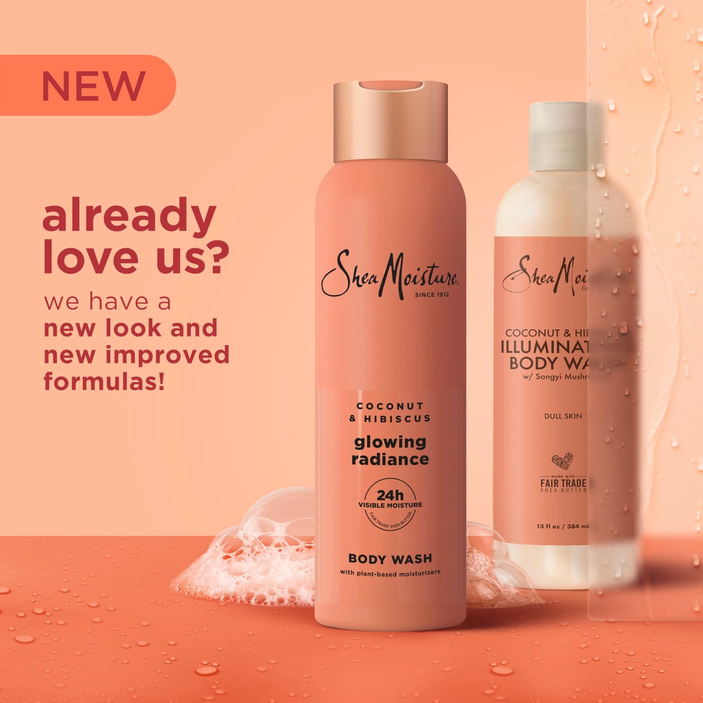 SheaMoisture Coconut Hibiscus Body Wash Glowing Radiance Glowing Radiance body wash for 24H Visible Moisture for Healthy, Glowing Skin 18 oz Beauty & Personal Care Shea Moisture