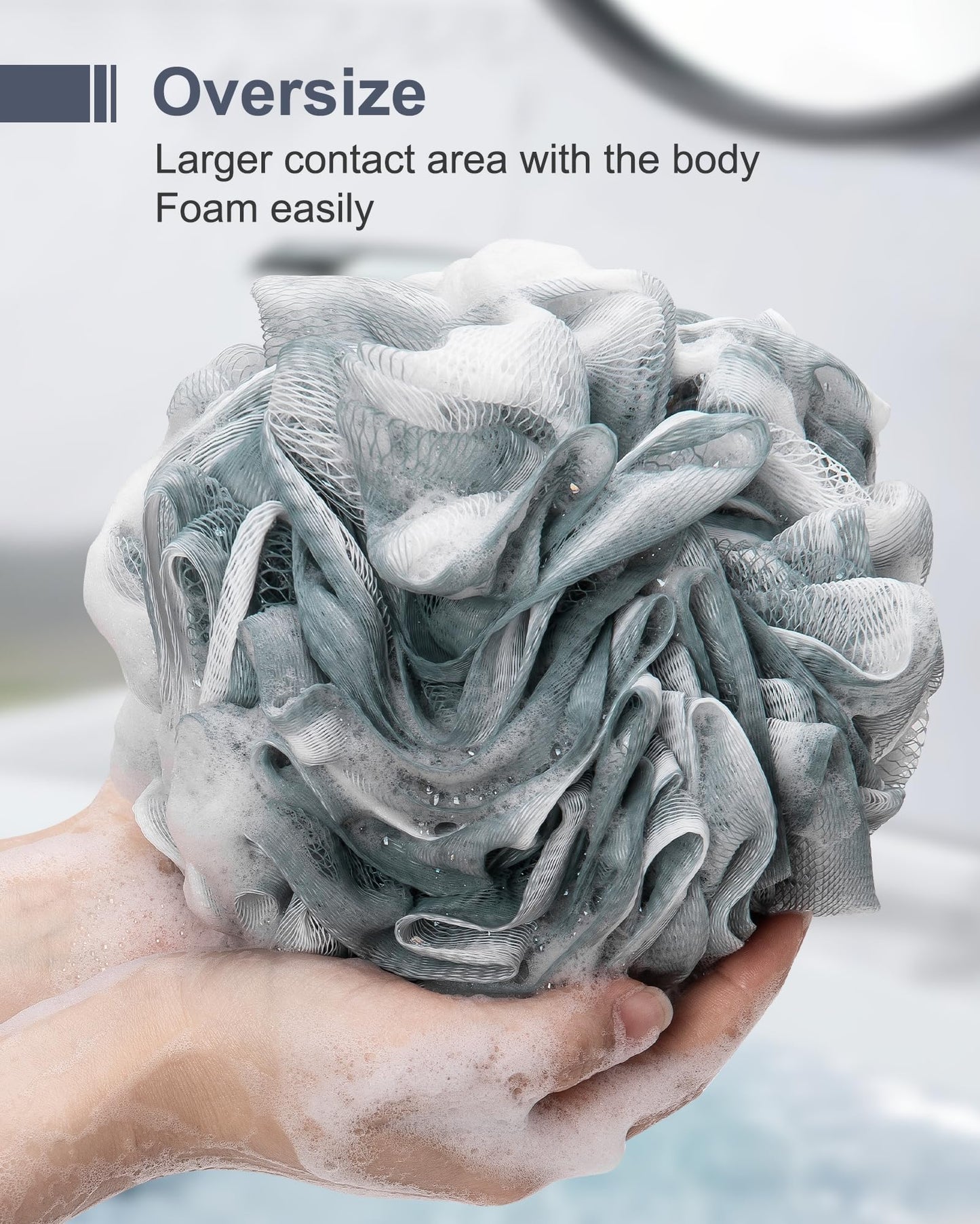 MTDLYICE Loofah Sponge, XXL Large Loofah 100g 4 Pack, Bath Sponge Soft Mesh Shower Loofah for Men, Body Scrub, Shower Pouf Bath Accessories, for Body Beauty and Personal Care MTDLYICE
