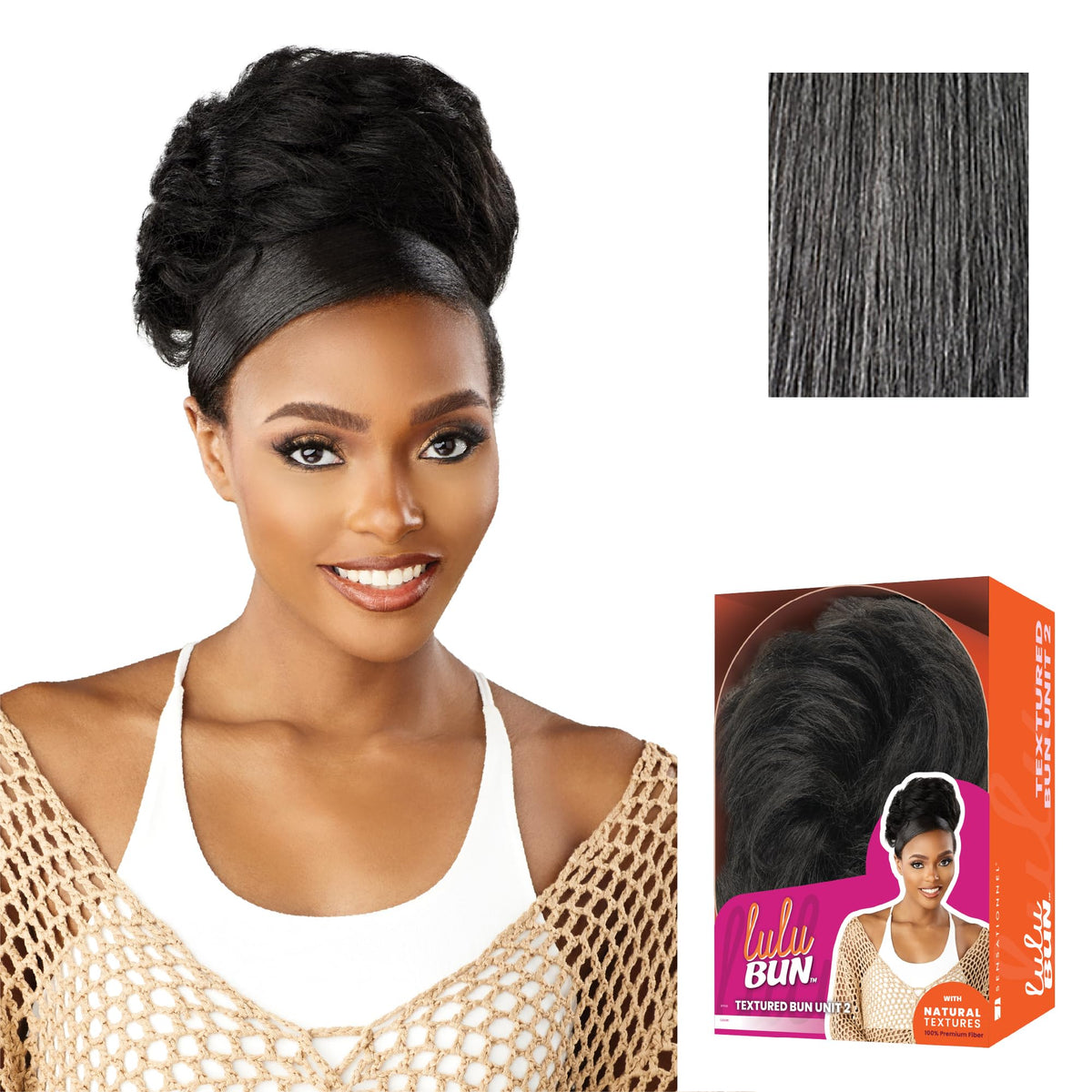 Sensationnel Lulu Bun Hair Extensions-Textured Bun Unit 2,M44