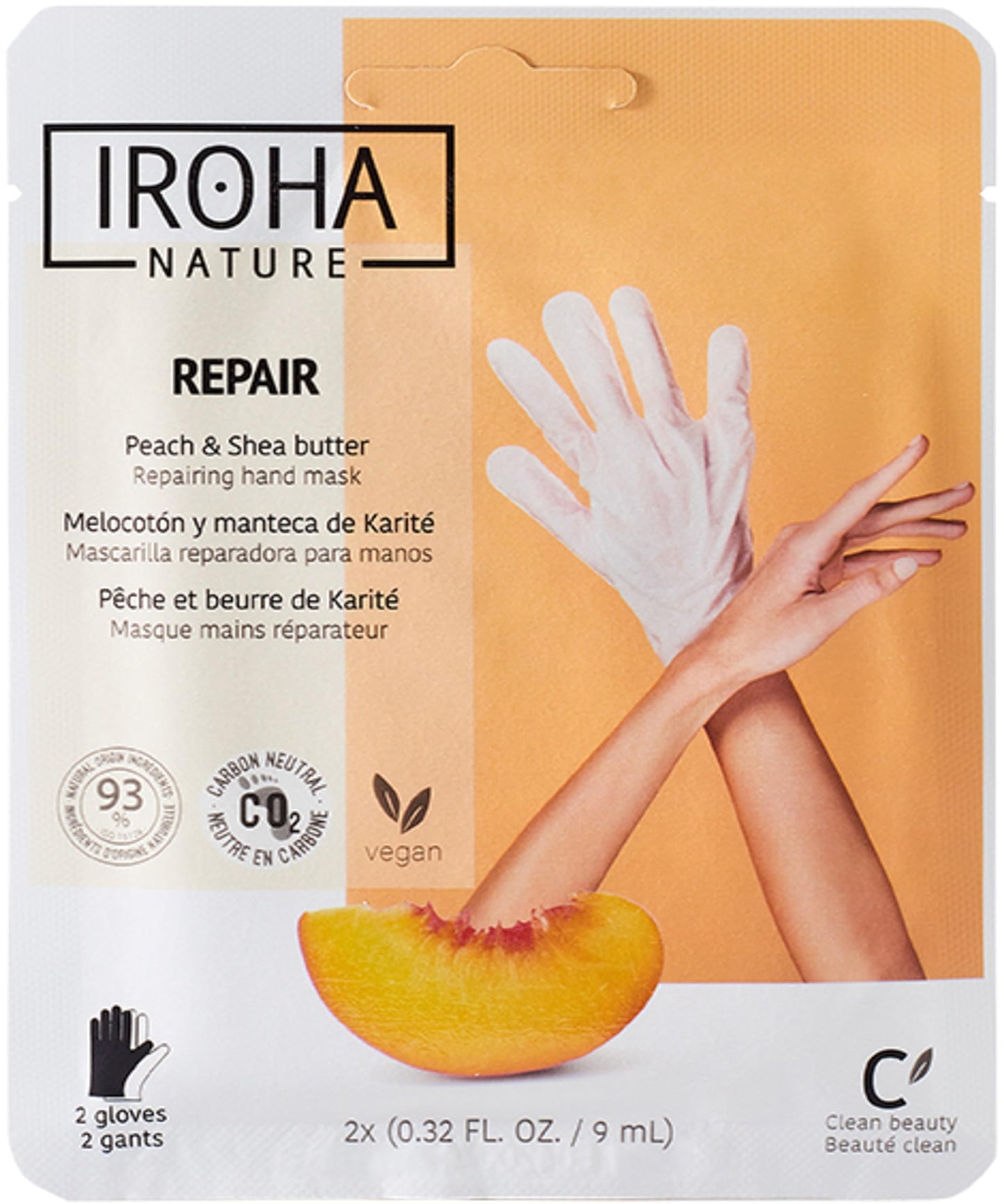 Iroha Handschuhmaske - Peach Glove Mask - Regenerating, Pack of 2 Pieces Beauty and Personal Care IROHA NATURE