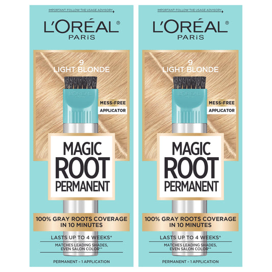 L’Oréal Paris Magic Root Permanent Hair Color, 10 Minute Hair Dye Kit to Rescue Roots with 100% Gray Hair Coverage, 9 Light Blonde, 2 Pack (Packaging Beauty & Personal Care L'Oreal Paris