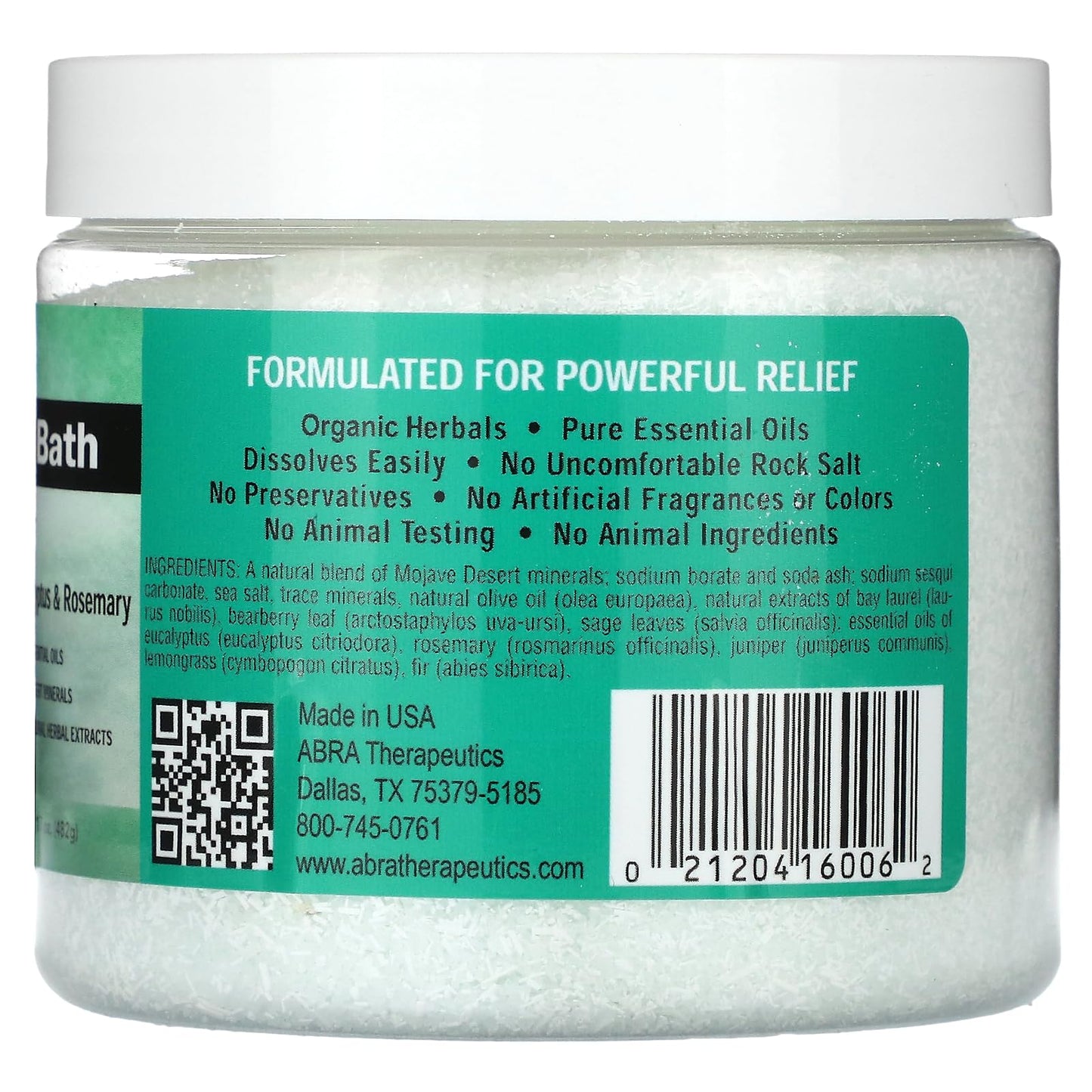 Abra Muscle Therapy Sea Salt Bath, Eucalyptus & Rosemary, 1 Pound Beauty and Personal Care Abra
