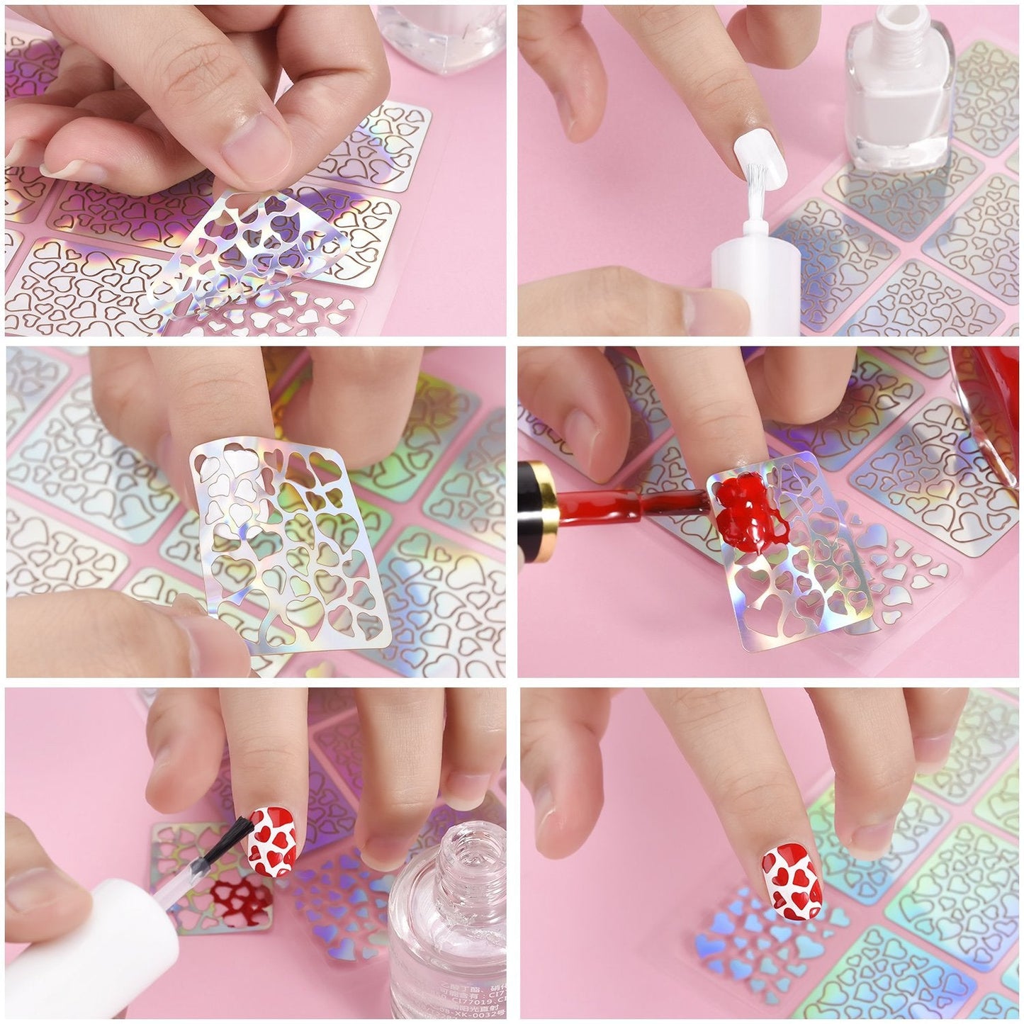 288 Pieces Nail Vinyl Stencils Nail Decoration Stickers Set Nail Stickers Tips Decals, 24 Sheets Beauty & Personal Care Hicarer