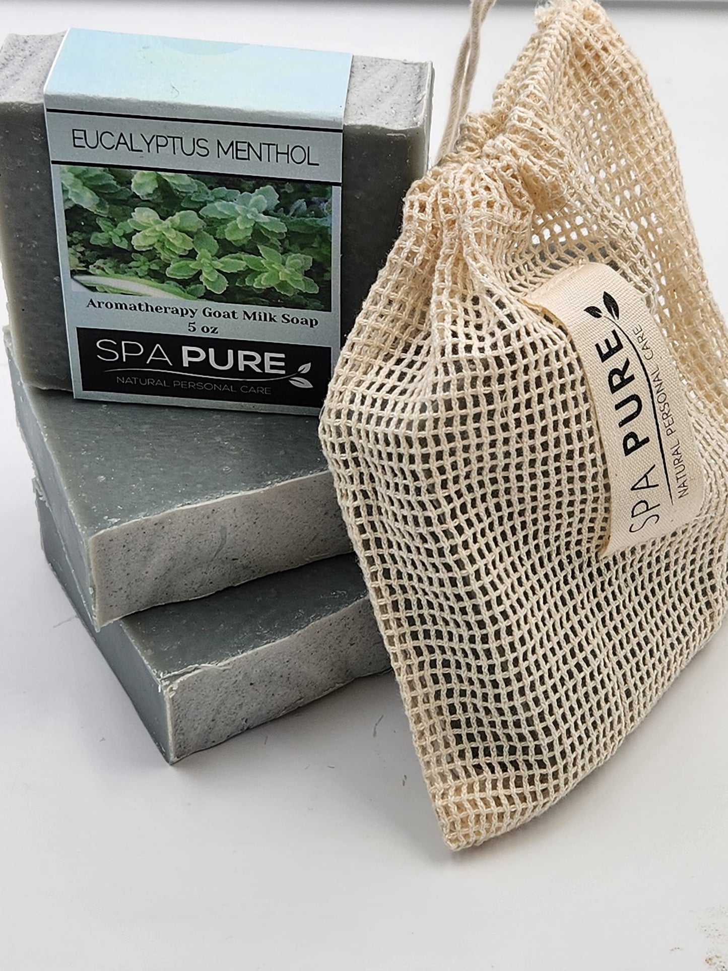 Spa Pure Aromatherapy Luxury Soap, made with plant based ingredients, essential oils, all natural, 4.5 oz each (Eucalyptus Menthol) Beauty & Personal Care Spa Pure