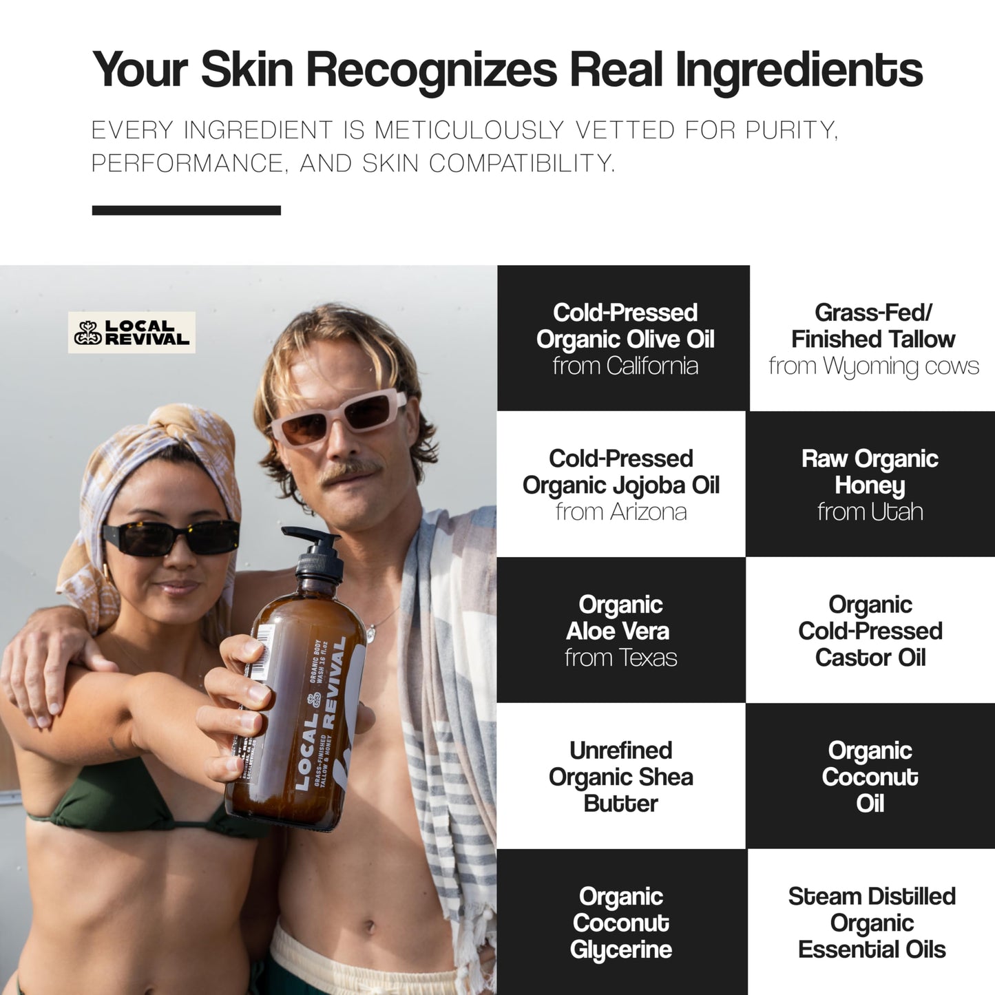 Local Revival Tallow and Honey Body Wash - Signature Blend - Beef Tallow with Honey, Olive Oil, Shea Butter and Jojoba Oil - Moisturizing Body Wash Beauty & Personal Care Local Revival
