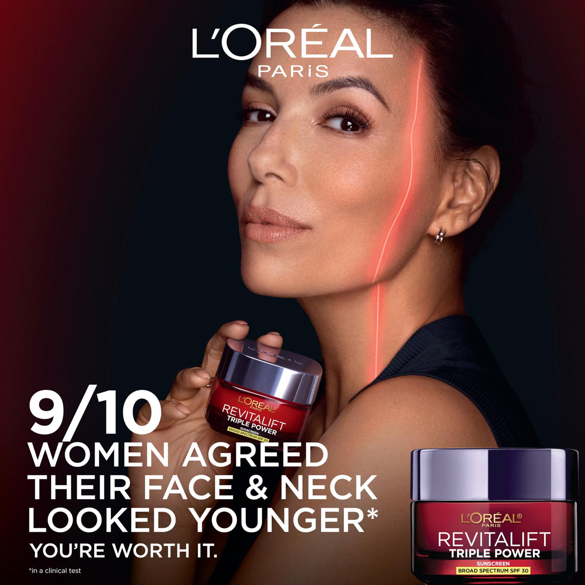 L'Oreal Paris Revitalift Triple Power SPF 30 Face Moisturizer, 2.55 Oz