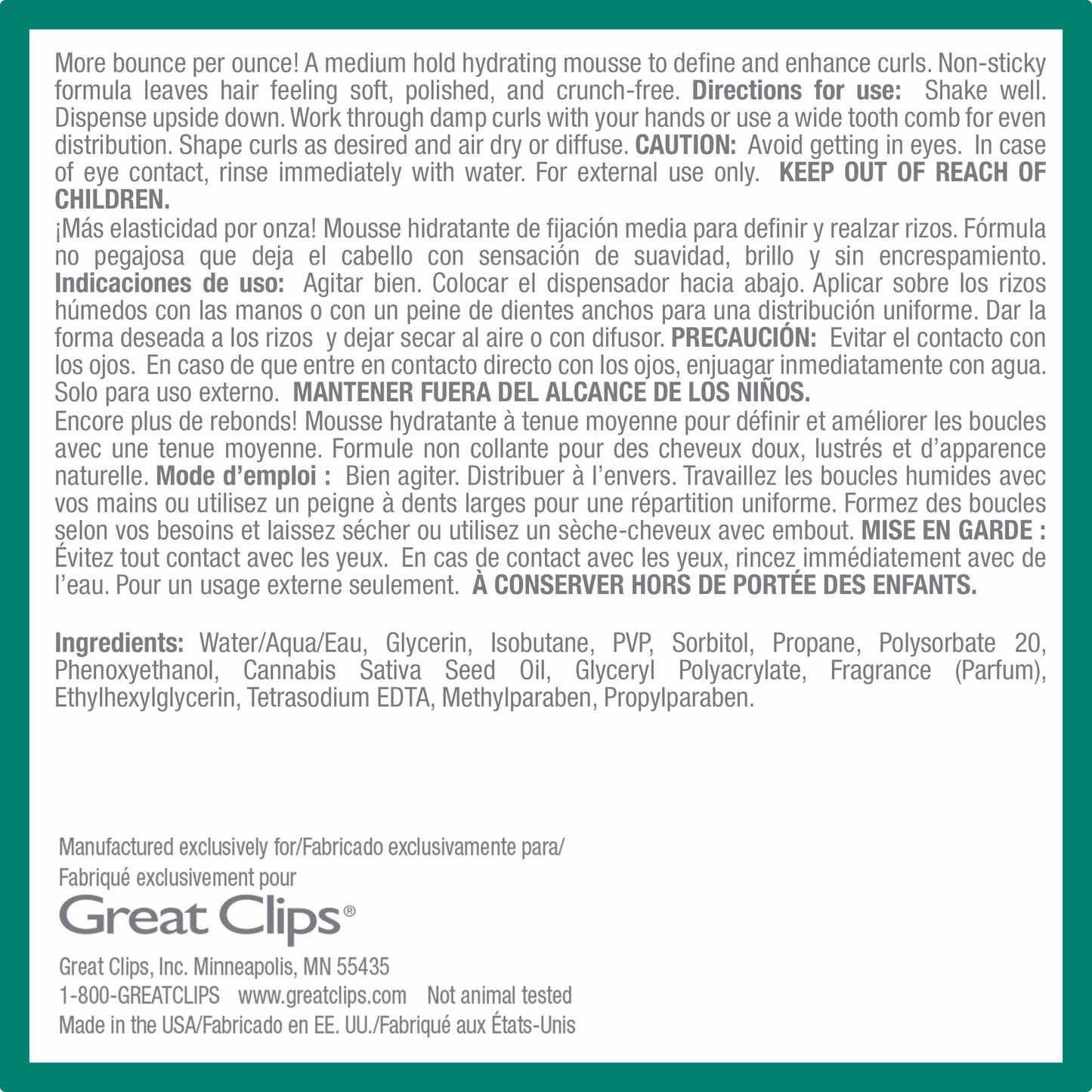 GREAT CLIPS Solutions Curl Whipped Mousse, 8.5oz | Define & Enhance Curls | For Wavy to Curly Hair Beauty & Personal Care GREAT CLIPS