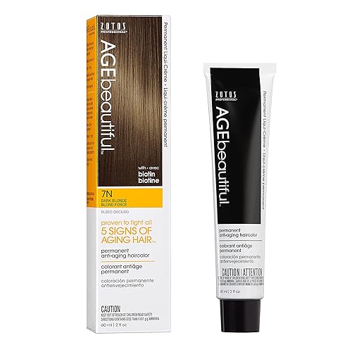 AGE beautiful Permanent Hair Color Dye Liqui Creme | 100% Gray Coverage | Anti-Aging Haircolor | Biotin for Thicker, Fuller Hair | Professional Salon Beauty & Personal Care AGE beautiful