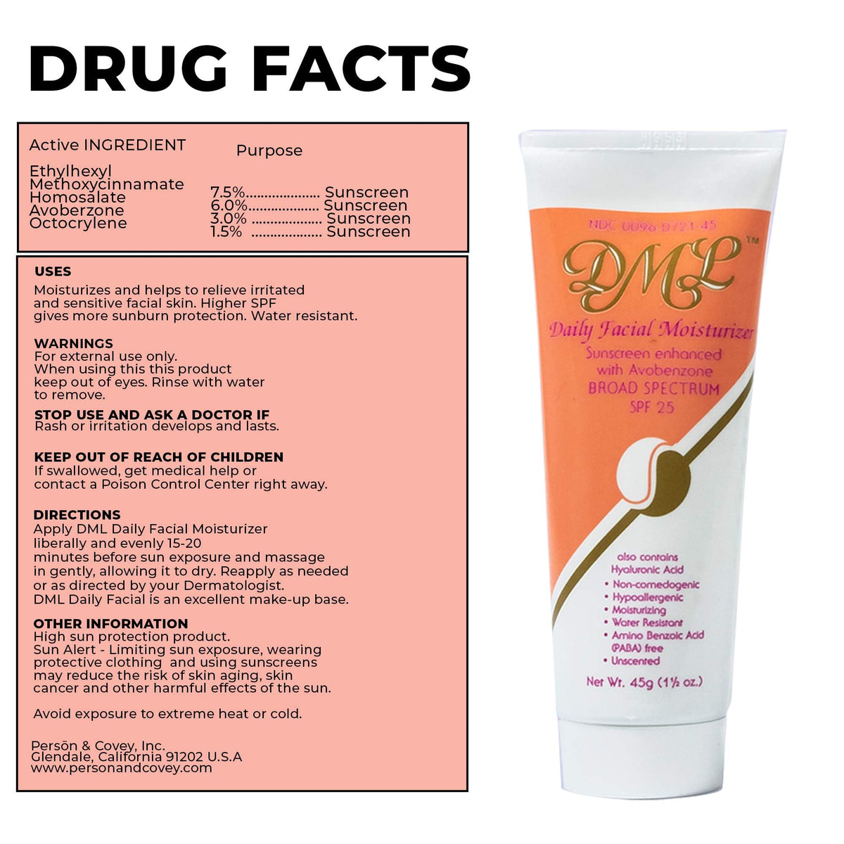 DML Daily Facial Moisturizer, SPF 25-1.5 oz Beauty & Personal Care DML