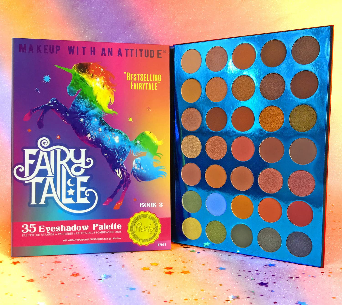 Rude Cosmetics Fairy Tale 35 Eyeshadow Palette - Book 3 for Women - 1.34 oz Eye Shadow Beauty & Personal Care RUDE
