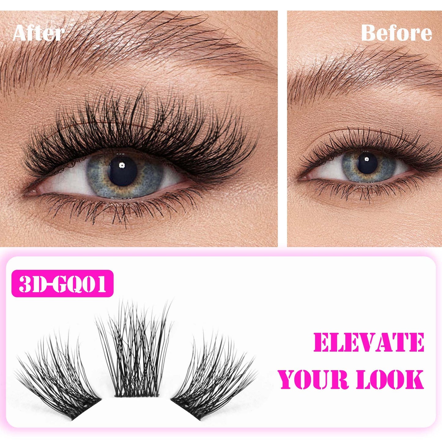 GAQQI Lash Clusters, DIY Eyelash Extension 168 pcs D Curl, Mega Volume Individual Lashes 10-16mm Mix Length (GQ18,D Curl,10-16mm) Beauty and Personal Care GAQQI