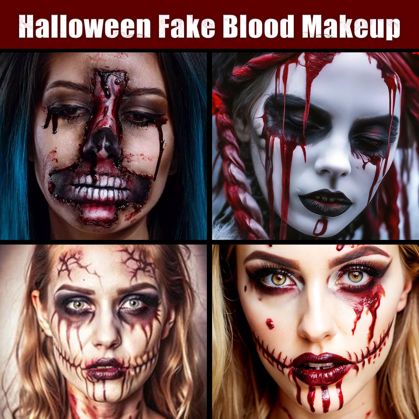 Halloween Fake Blood Spray, Blood Splatter Fake Blood Washable, Fake Blood for Clothes and Zombie Monster Vampire Clown, Cosplay Party Makeup Beauty & Personal Care Js2U ZW