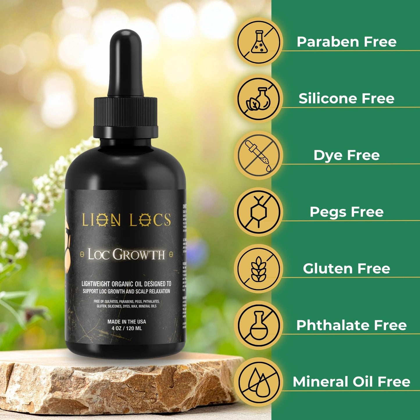 Lion Hair Growth Oil and Scalp Relaxer | Light Styling for Dreadlocks, Braidlocks, Braids, Faux Locs, Crochet Locs, Boho Locs, or Sisterlocks (4oz) Beauty & Personal Care Beard Gains