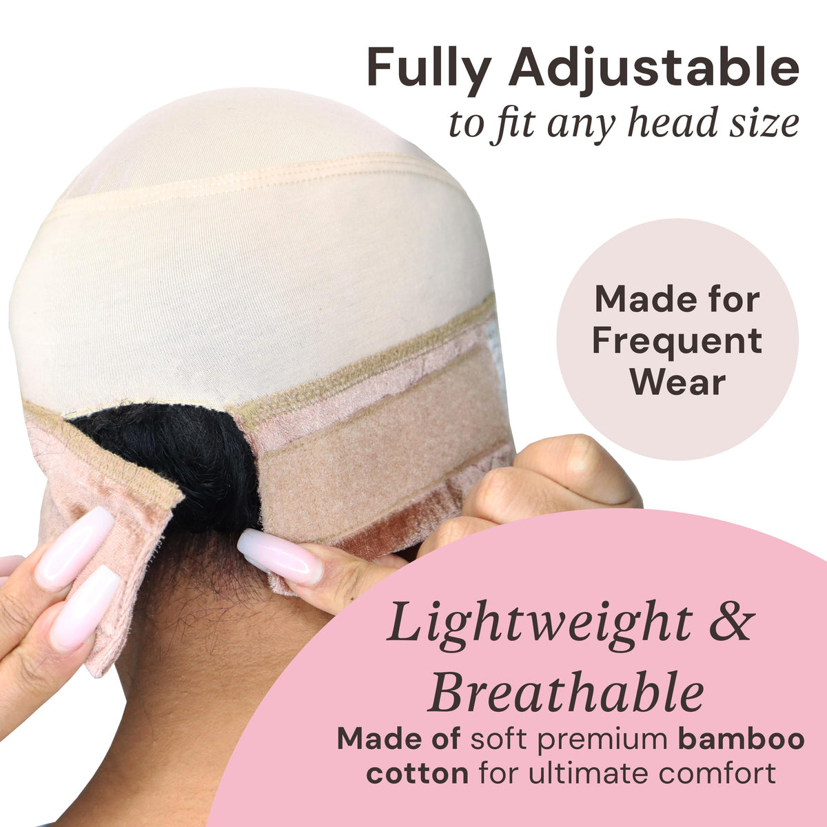Milano Collection GripCap for Women, 2 in 1 Wig Cap with Grip Band Plus Wig Cap for Lace Frontals, Fully Adjustable, Comfortable, and Breathable