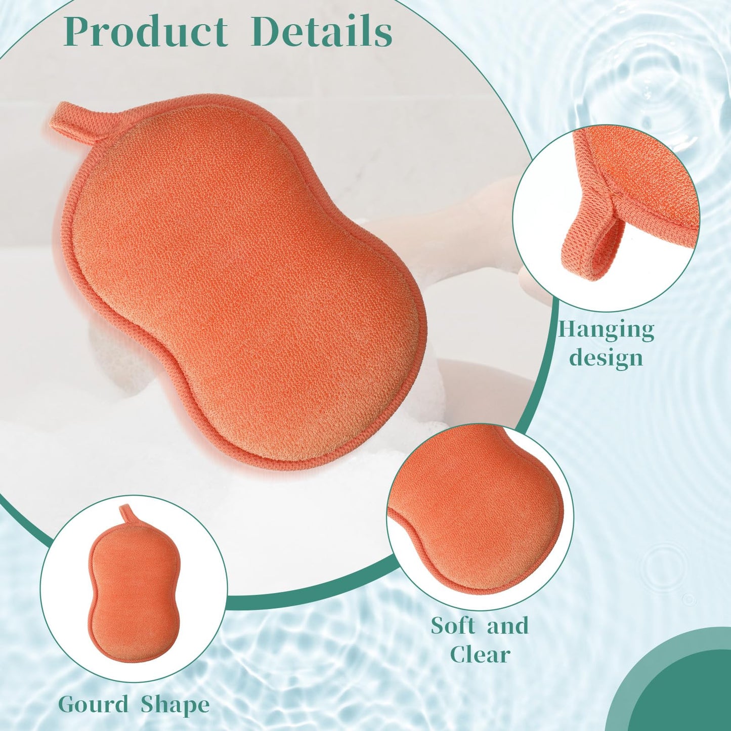 2 PCS Baby Bath Sponge, Soft Absorbent Baby Sponge for Bathing, Exfoliating Shower Sponge for Body, Bath Sponges Loofah for Infants Men Women Body All Beauty and Personal Care Tweruna